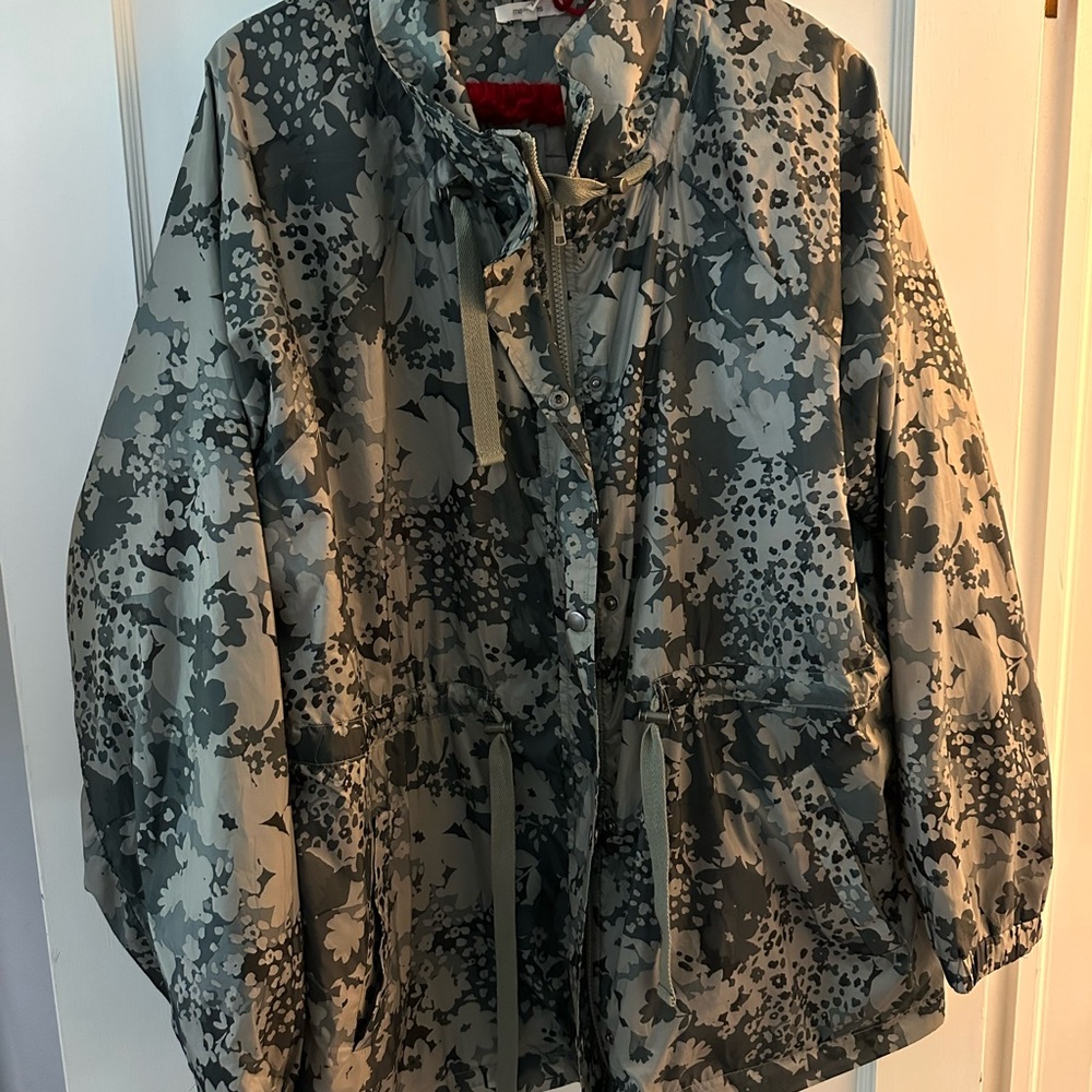 Maurices Green & Gray Printed Utility Jacket - Size 2X XXL